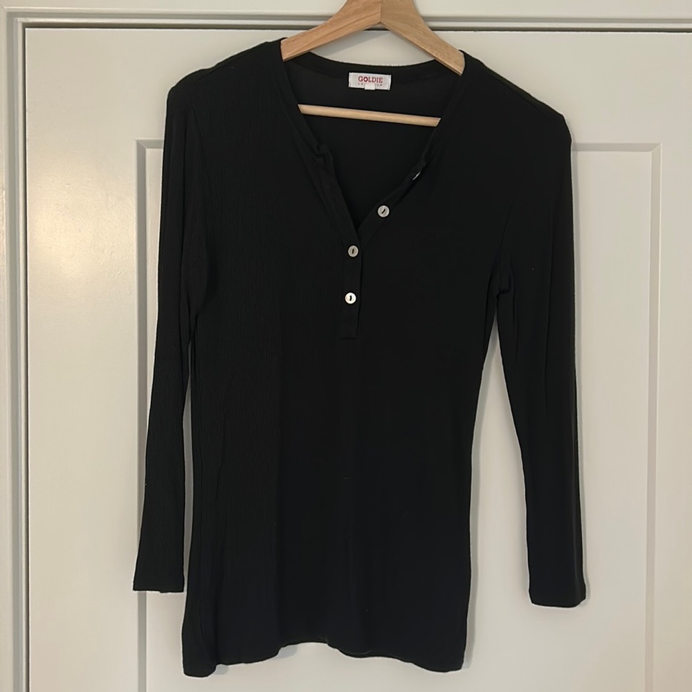Goldie Quarter Sleeve Ribbed Tee